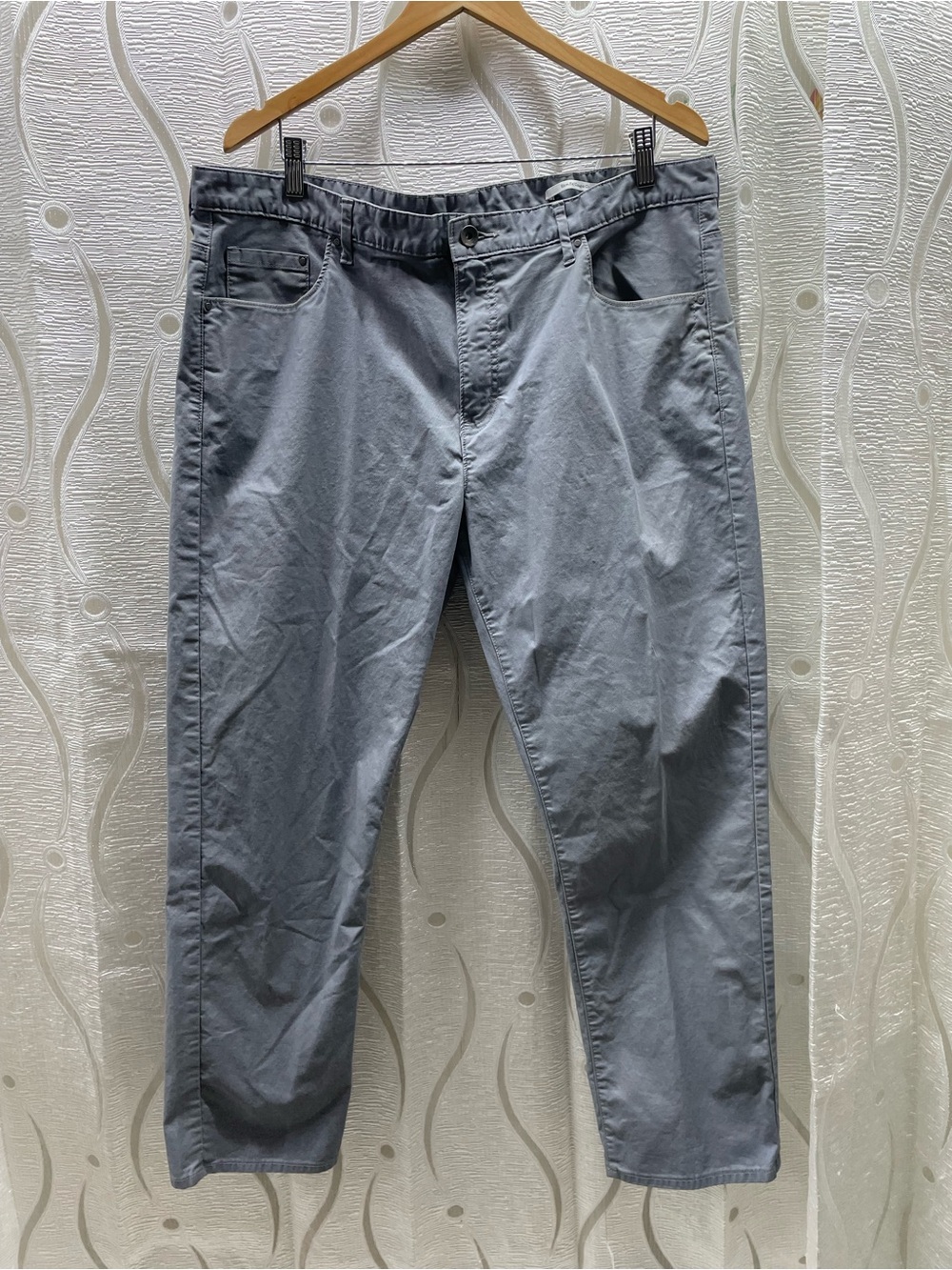 Calvin Klein‎ Chinos Mens 40x30 Gray Excellent Slim Fit 5-Pocket Cotton Twill